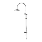 Nero York Twin Shower With White Porcelain Hand Shower - Chrome - NR69210501CH