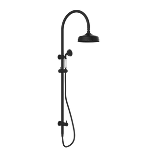 Nero York Twin Shower With White Porcelain Hand Shower - Matte Black - NR69210501MB