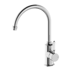 Nero York Kitchen Mixer Gooseneck Spout With White Porcelain Lever - Chrome - NR69210601CH