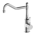 Nero York Kitchen Mixer Hook Spout With White Porcelain Lever - Chrome - NR69210701CH