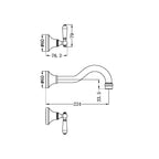 Nero York Wall Basin Set With Metal Lever - Aged Brass - NR692107a02AB