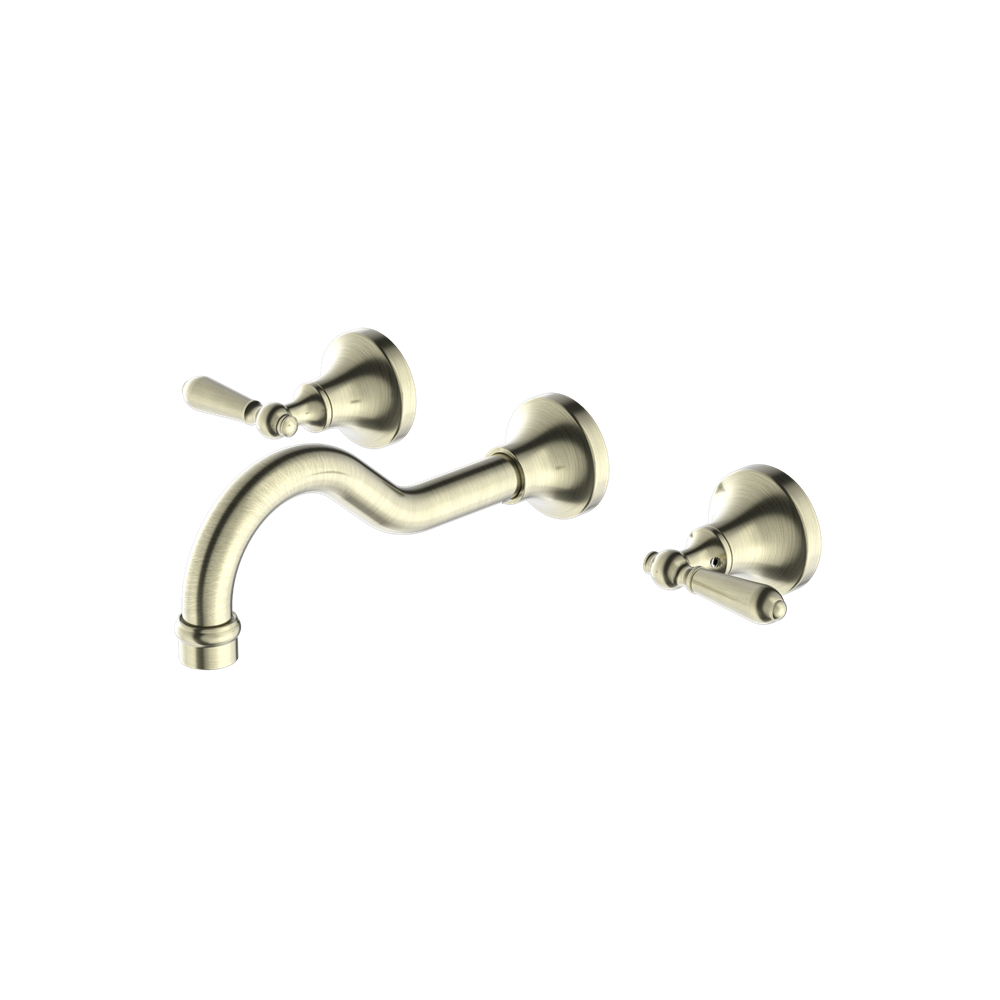 Nero York Wall Basin Set With Metal Lever - Aged Brass - NR692107a02AB