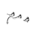 Nero York Wall Basin Set With Metal Lever - Chrome - NR692107a02CH