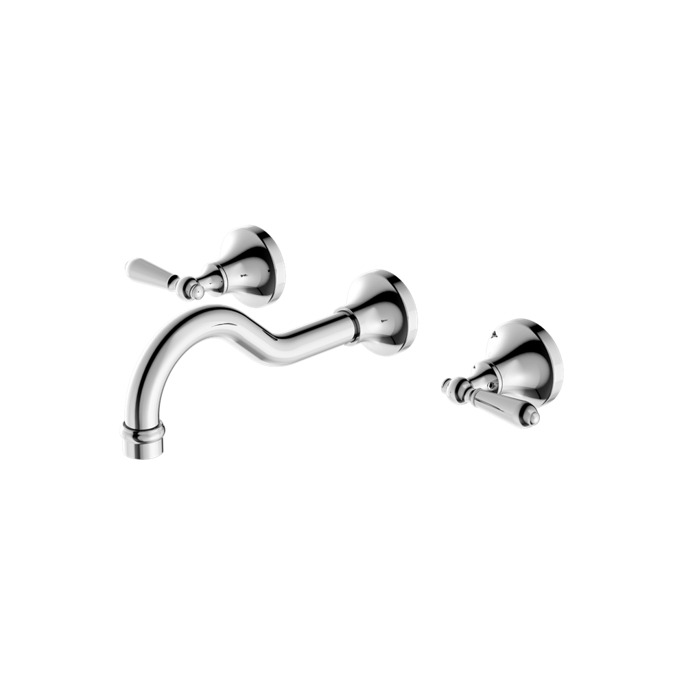 Nero York Wall Basin Set With Metal Lever - Chrome - NR692107a02CH