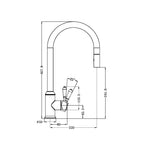 Nero York Pull Out Sink Mixer With Vegie Spray Function With Metal Lever - Aged Brass - NR69210802AB