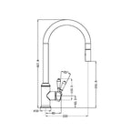 Nero York Pull Out Sink Mixer With Vegie Spray Function With Metal Lever - Matte Black - NR69210802MB