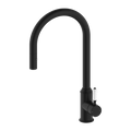 Nero York Pull Out Sink Mixer With Vegie Spray Function With White Porcelain Lever - Matte Black - NR69210801MB