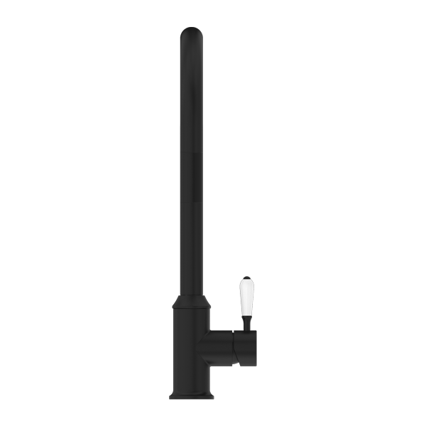 Nero York Pull Out Sink Mixer With Vegie Spray Function With White Porcelain Lever - Matte Black - NR69210801MB