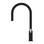 Nero York Pull Out Sink Mixer With Vegie Spray Function With White Porcelain Lever - Matte Black - NR69210801MB