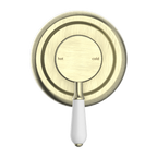 Nero York Shower Mixer With White Porcelain Lever - Aged Brass - NR69210901AB