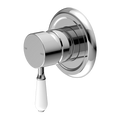 Nero York Shower Mixer With White Porcelain Lever - Chrome - NR69210901CH
