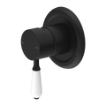 Nero York Shower Mixer With White Porcelain Lever - Matte Black - NR69210901MB