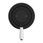 Nero York Shower Mixer With White Porcelain Lever - Matte Black - NR69210901MB
