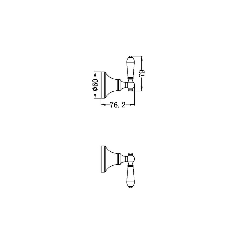 Nero York Wall Top Assemblies With Metal Lever - Chrome