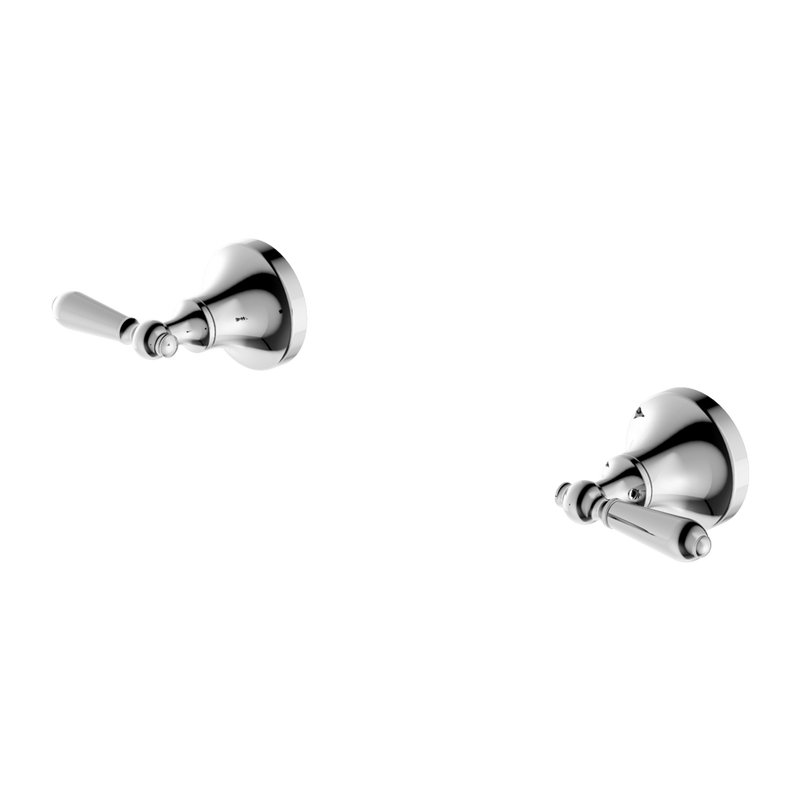 Nero York Wall Top Assemblies With Metal Lever - Chrome