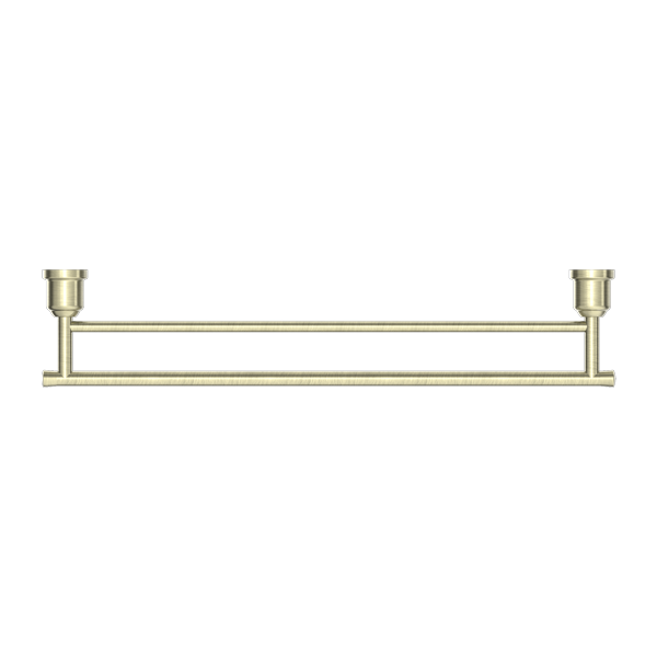 Nero York Double Towel Rail 600mm - Aged Brass