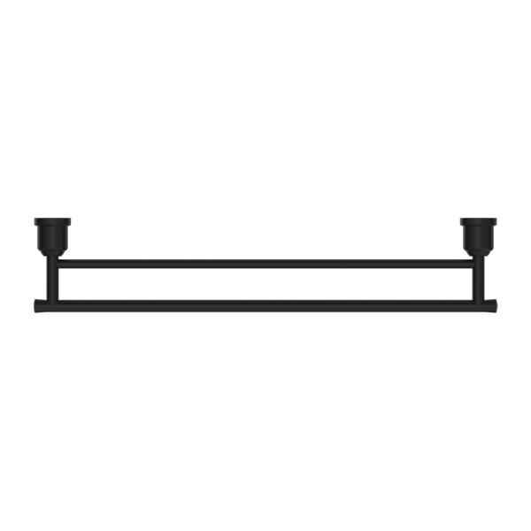 Nero York Double Towel Rail 600mm - Matte Black - NR6924dMB