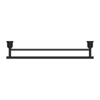 Nero York Double Towel Rail 600mm - Matte Black - NR6924dMB