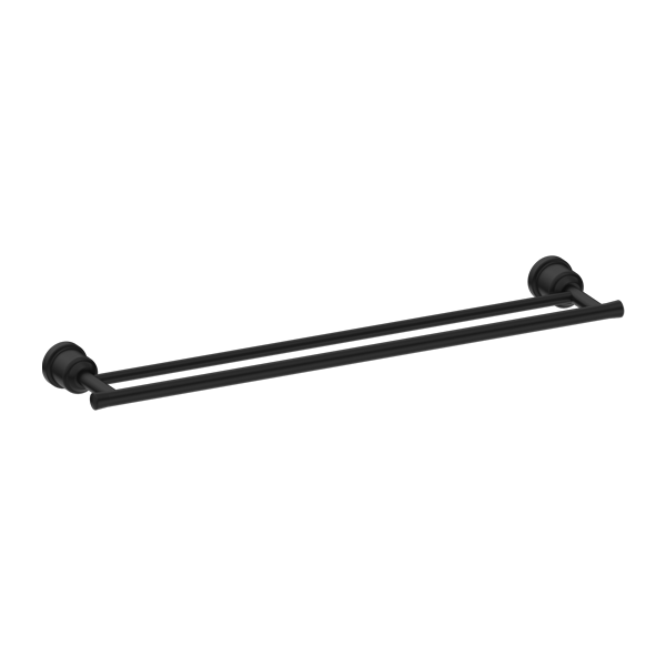 Nero York Double Towel Rail 600mm - Matte Black - NR6924dMB