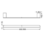 Nero Bianca Single 600mm Towel Rail - Brushed Bronze - NR9024BZ
