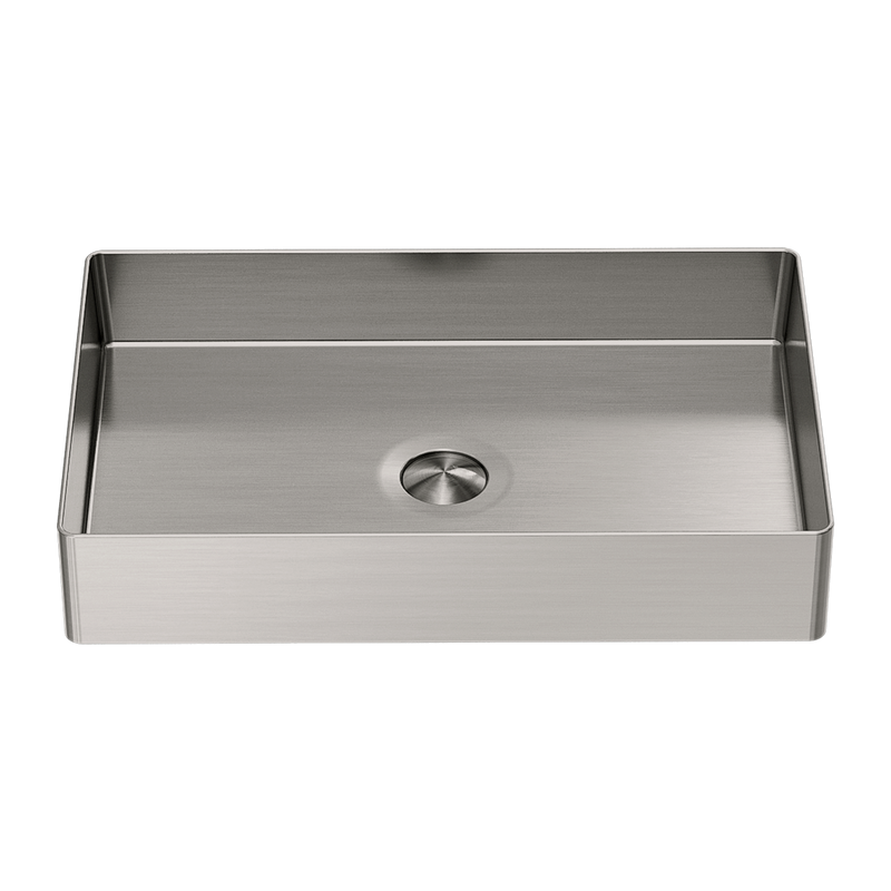 Nero Opal Rectangle Stainless Steel Basin - Brushed Nickel