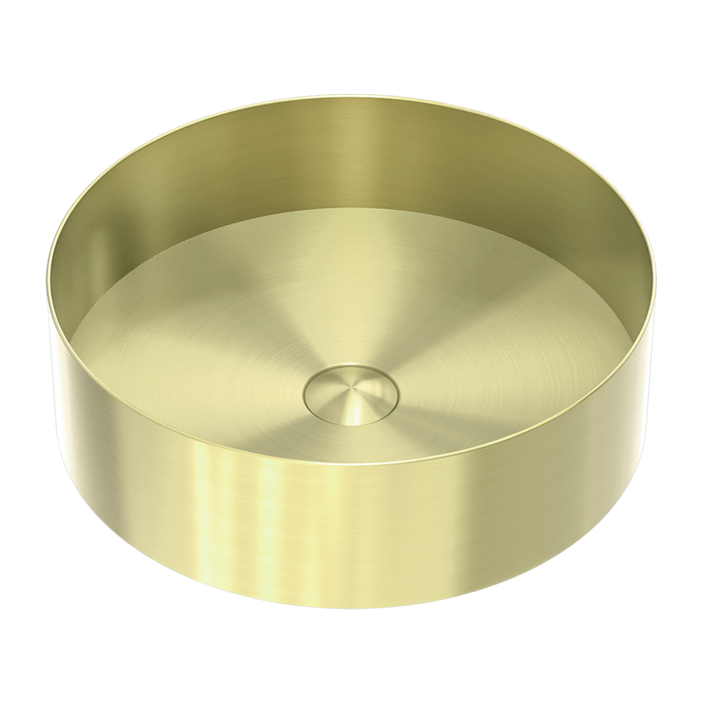 Nero Opal Round 400mm Stainless Steel Basin - Brushed Gold - NRB401rBG