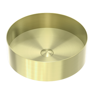 Nero Opal Round 400mm Stainless Steel Basin - Brushed Gold - NRB401rBG
