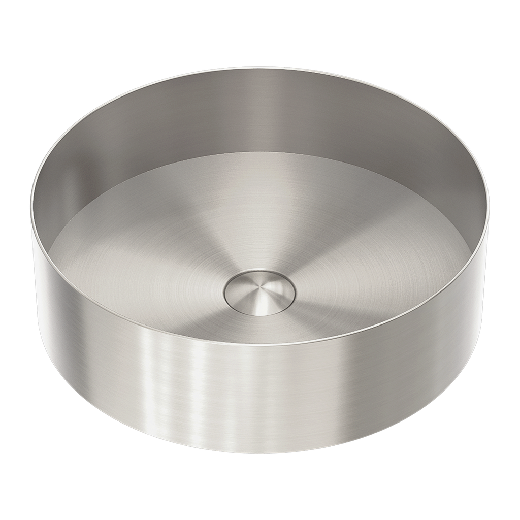 Nero Opal Round 400mm Stainless Steel Basin - Brushed Nickel - NRB401rBN