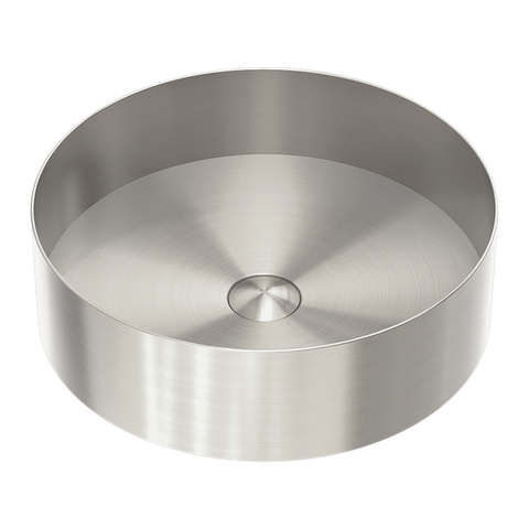Nero Opal Round 400mm Stainless Steel Basin - Brushed Nickel