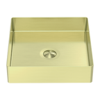 Nero Opal Square 400mm Stainless Steel Basin - Brushed Gold - NRB401sBG