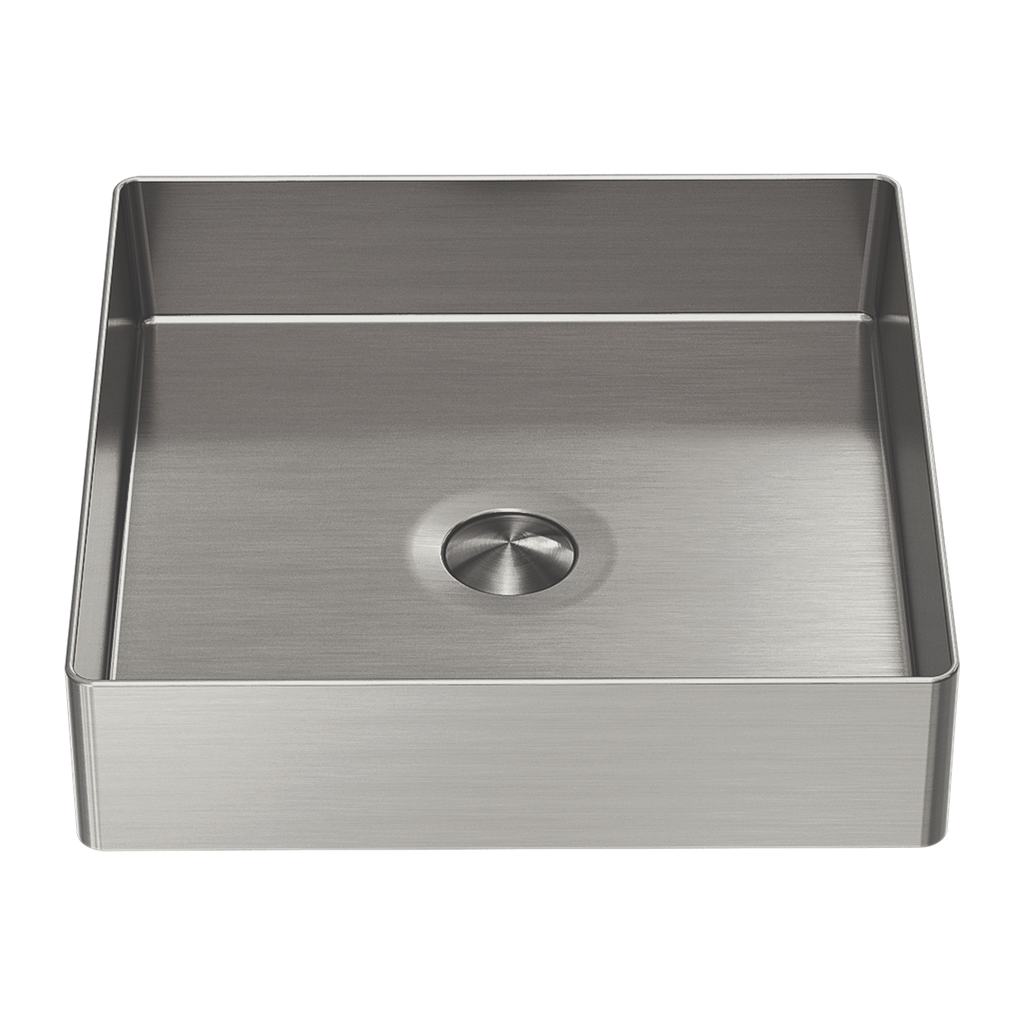Nero Opal Square 400mm Stainless Steel Basin - Brushed Nickel - NRB401sBN