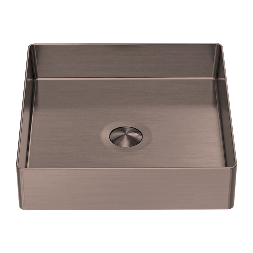 Nero Opal Square 400mm Stainless Steel Basin - Brushed Bronze - NRB401sBZ