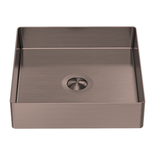 Nero Opal Square 400mm Stainless Steel Basin - Brushed Bronze - NRB401sBZ