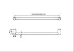 Nero Mecca Care 25mm Grab Rail 450mm - Gun Metal - NRCR2518GM