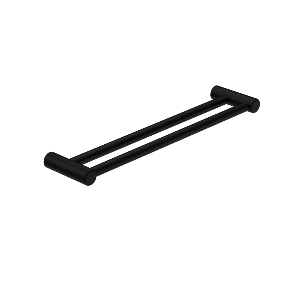 Nero Mecca Care 25mm Double Towel Grab Rail 600mm - Matte Black - NRCR2524DMB