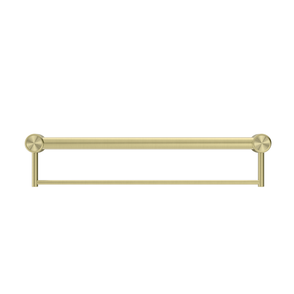 Nero Mecca Care 32mm Grab Rail With Towel Holder 600mm - Brushed Gold - NRCR3224BBG