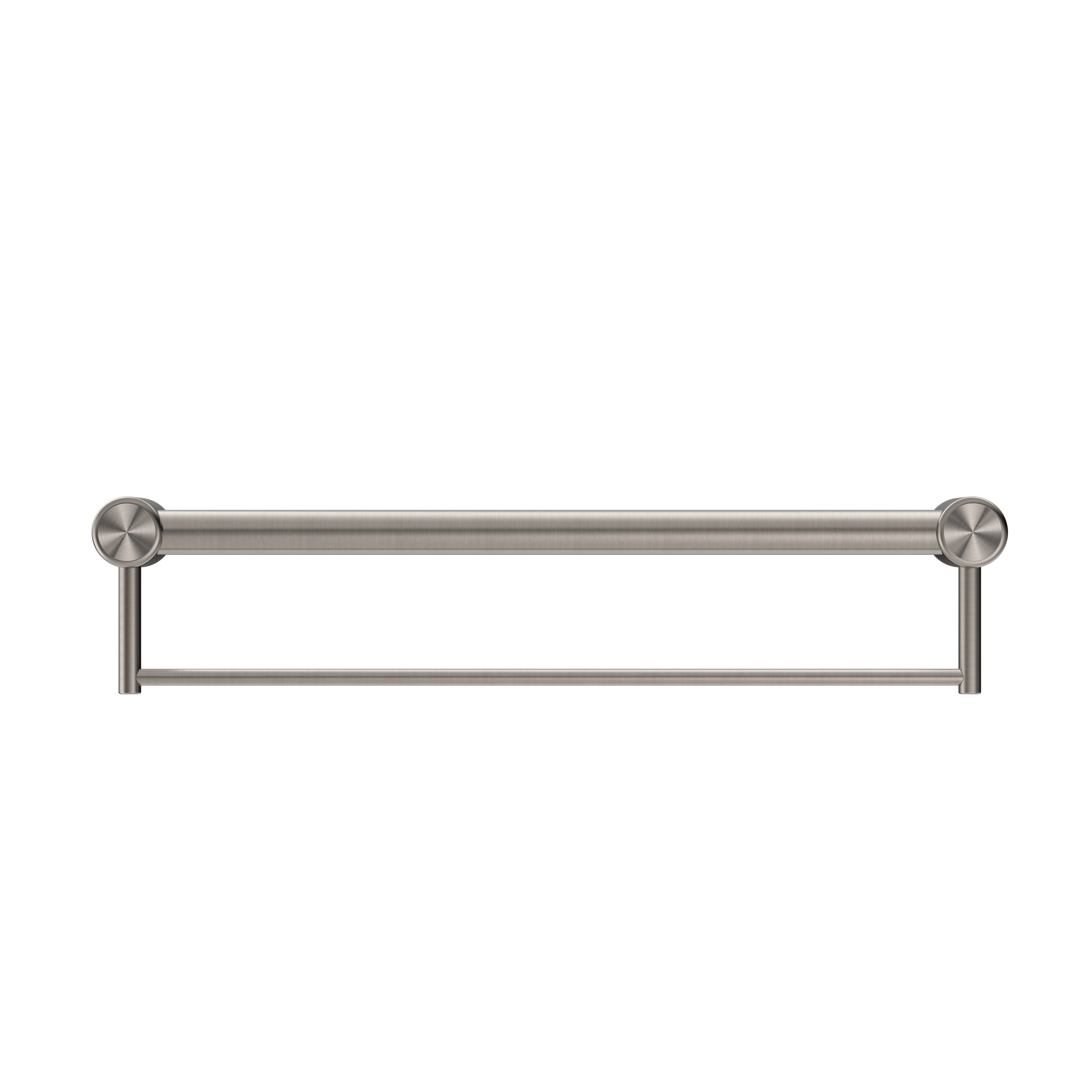 Nero Mecca Care 32mm Grab Rail With Towel Holder 600mm - Brushed Nickel - NRCR3224BBN