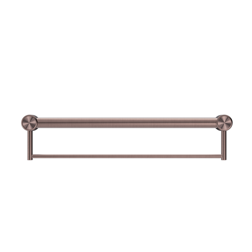 Nero Mecca Care 32mm Grab Rail With Towel Holder 900mm - Brushed Bronze - NRCR3230BBZ