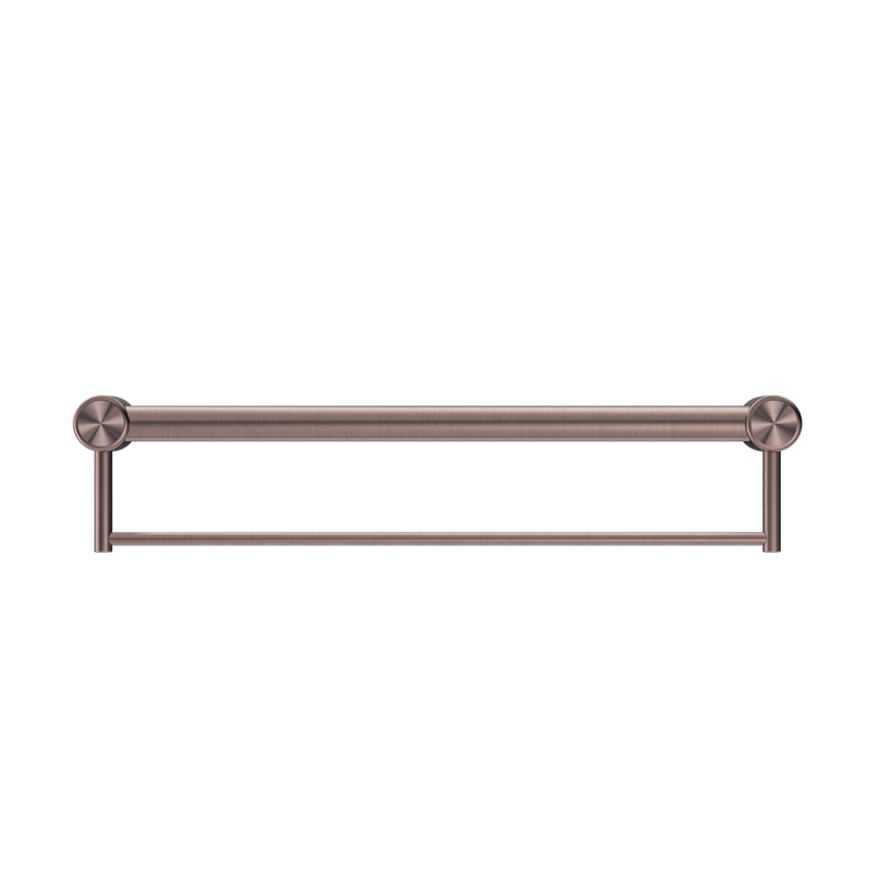 Nero Mecca Care 32mm Grab Rail With Towel Holder 300mm - Brushed Bronze