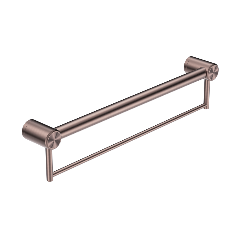 Nero Mecca Care 32mm Grab Rail With Towel Holder 300mm - Brushed Bronze - NRCR3212BBZ