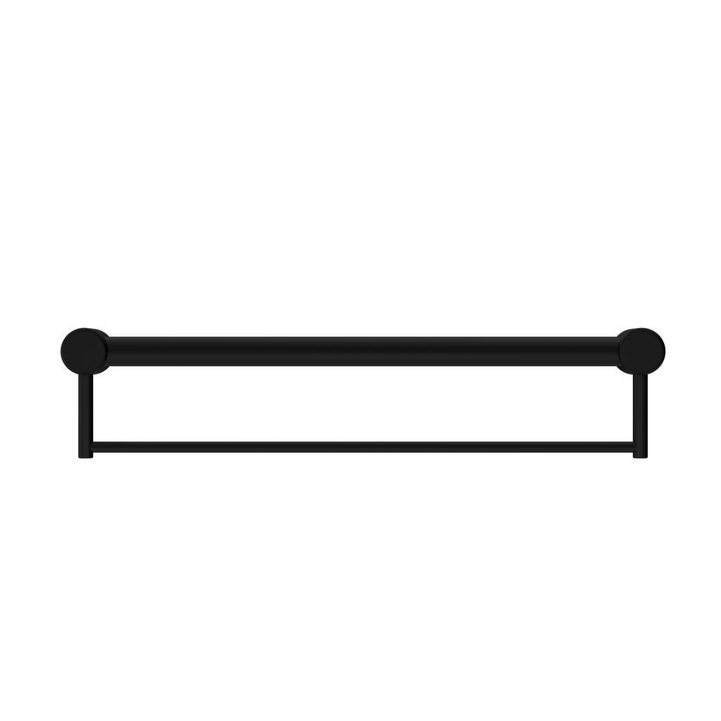 Nero Mecca Care 32mm Grab Rail With Towel Holder 900mm - Matte Black - NRCR3230BMB