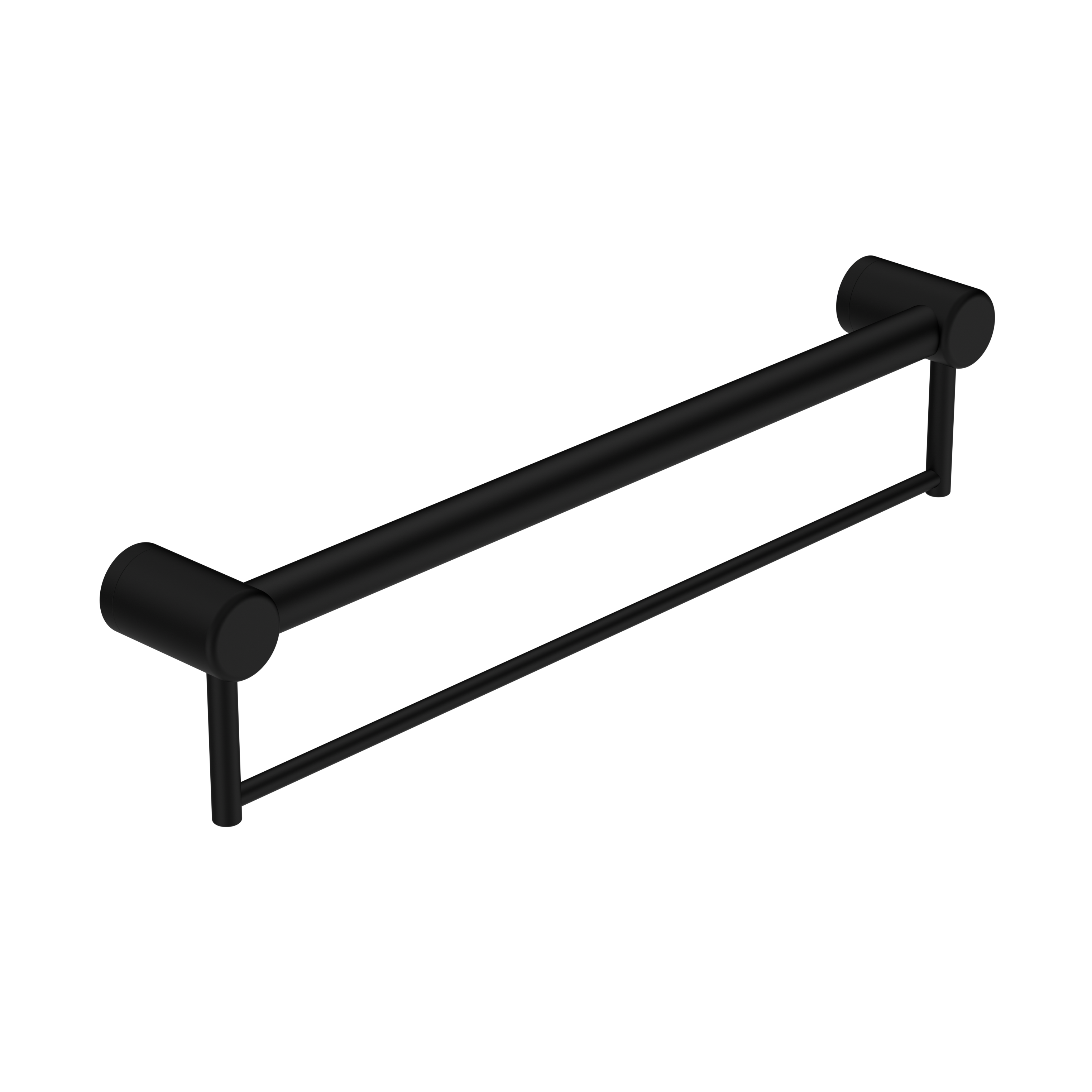 Nero Mecca Care 32mm Grab Rail With Towel Holder 300mm - Matte Black - NRCR3212BMB