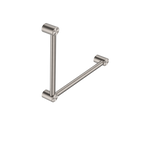 Nero Mecca Care 32mm Ambulant Toilet Grab Rail 90 Degree 450X450mm - Brushed Nickel - NRCR3290ABN