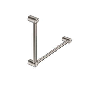 Nero Mecca Care 32mm Ambulant Toilet Grab Rail 90 Degree 450X450mm - Brushed Nickel - NRCR3290ABN