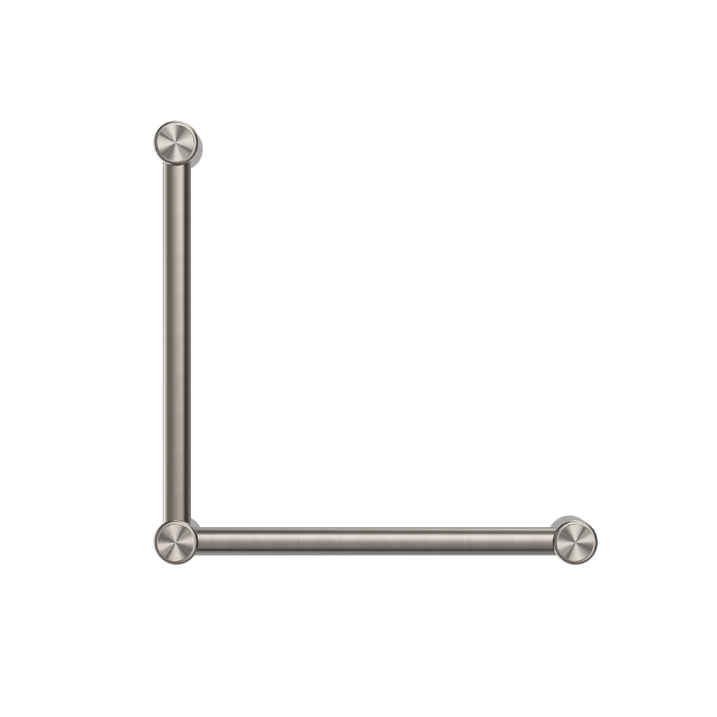 Nero Mecca Care 32mm Ambulant Toilet Grab Rail 90 Degree 450X450mm - Brushed Nickel - NRCR3290ABN