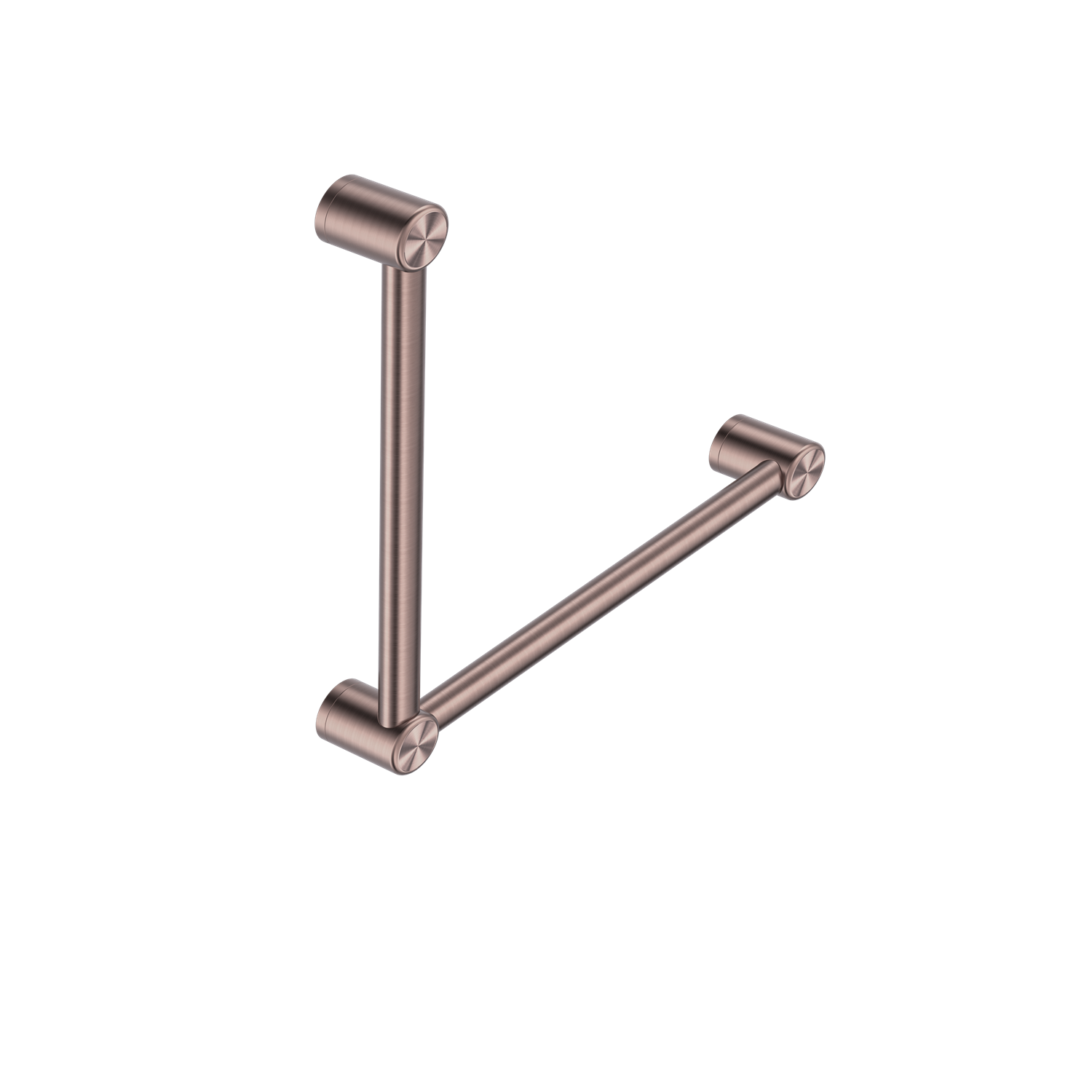 Nero Mecca Care 32mm Ambulant Toilet Grab Rail 90 Degree 450X450mm - Brushed Bronze - NRCR3290ABZ