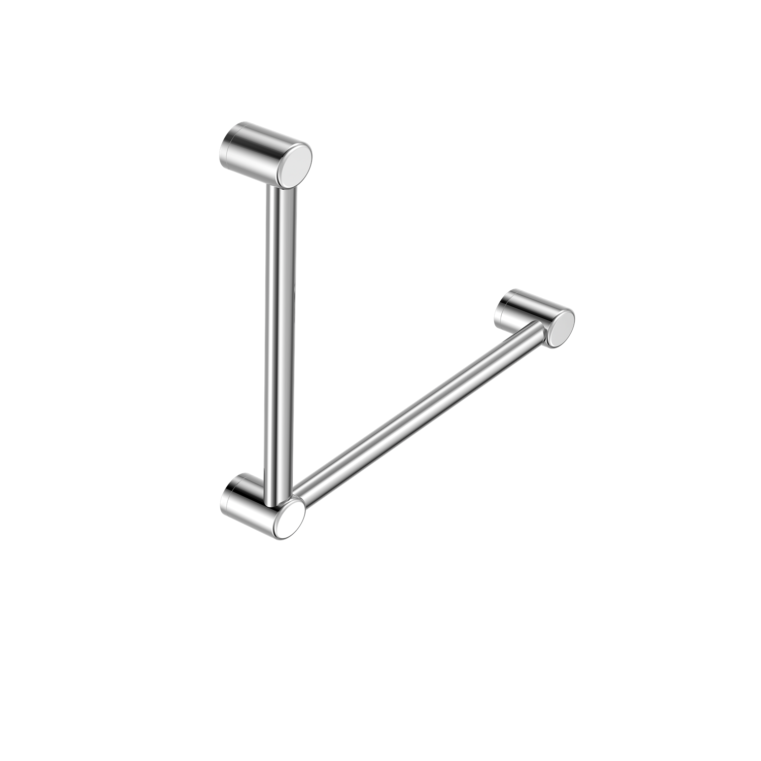 Nero Mecca Care 32mm Ambulant Toilet Grab Rail 90 Degree 450X450mm - Chrome - NRCR3290ACH