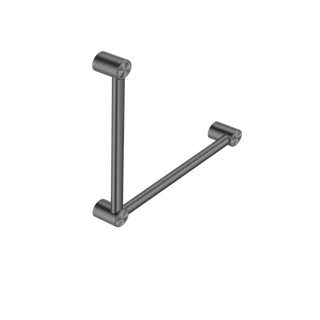 Nero Mecca Care 32mm Ambulant Toilet Grab Rail 90 Degree 450X450mm - Gun Metal - NRCR3290AGM