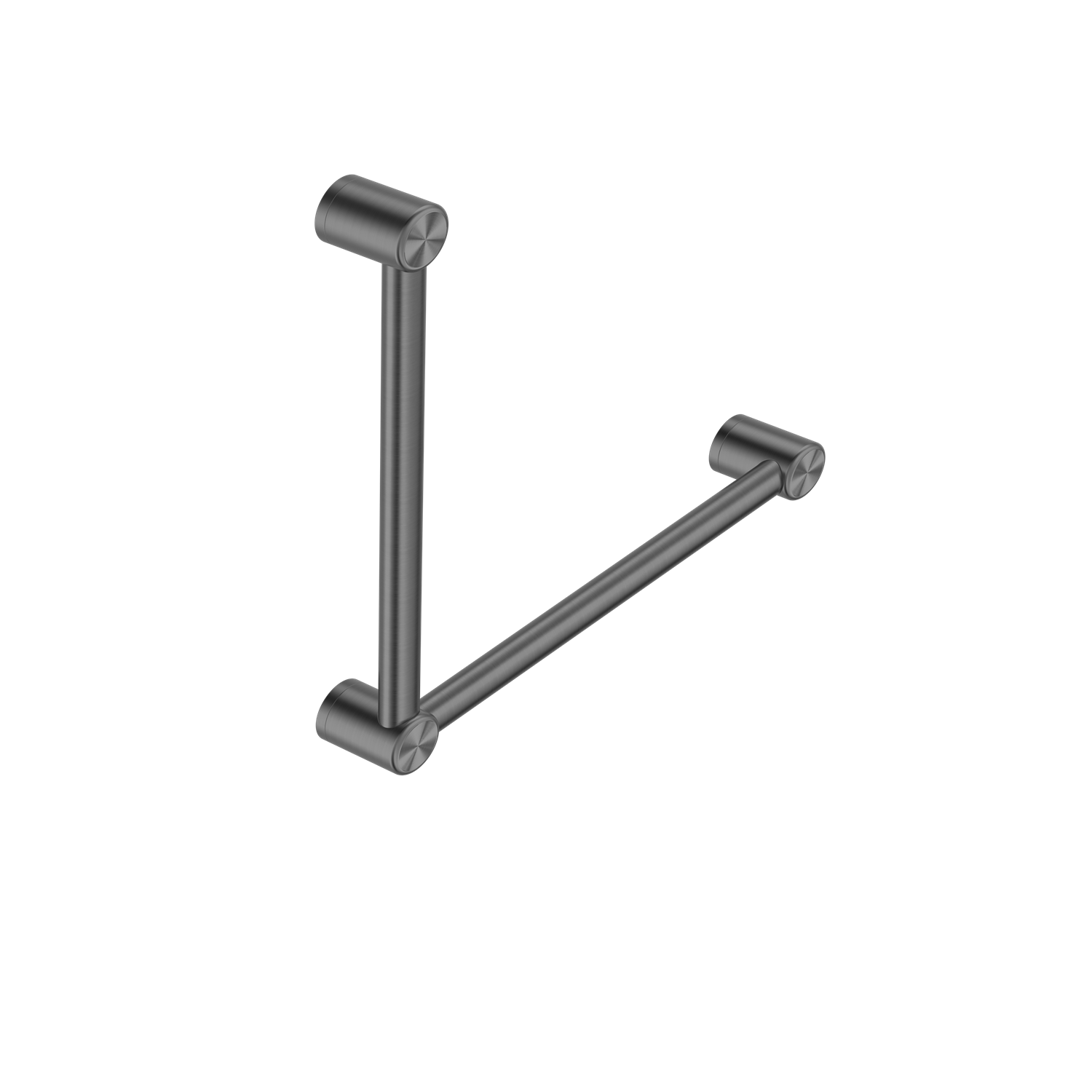 Nero Mecca Care 32mm Ambulant Toilet Grab Rail 90 Degree 450X450mm - Gun Metal - NRCR3290AGM