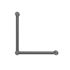 Nero Mecca Care 32mm Ambulant Toilet Grab Rail 90 Degree 450X450mm - Gun Metal - NRCR3290AGM